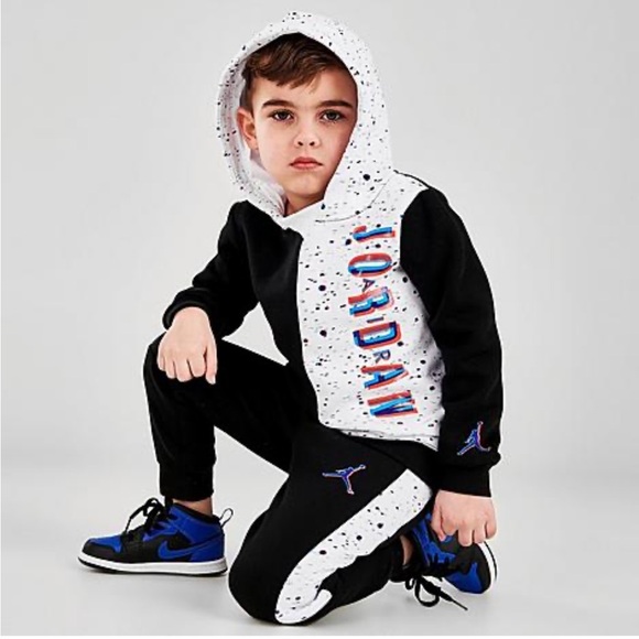 Jordan Kids' Space Glitch Colorblock Pullover Hoodie. Size 8 - 10 years - Picture 2 of 12
